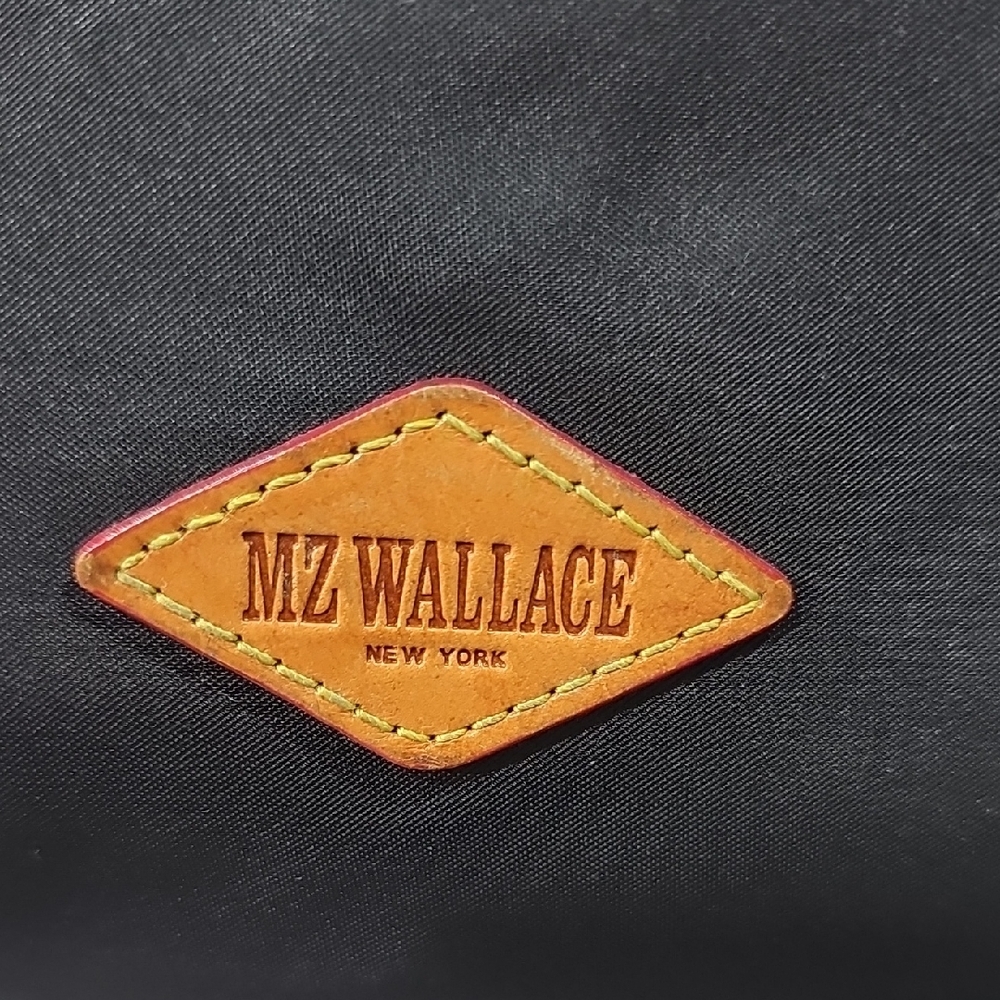 MZ Wallace Black Nylon Messenger Tote with Brown Trim - Picture 3 of 13